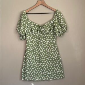 Sabo Skirt Ariana Dress Green Floral Women's Mini Dress Medium
